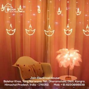 Diya Curtain LED Light (6+6 Diya) | Decorative Lights for Diwali (Warm White)