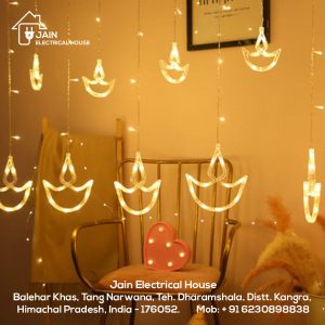 Diya Curtain LED Light (6+6 Diya) | Decorative Lights for Diwali (Warm White)