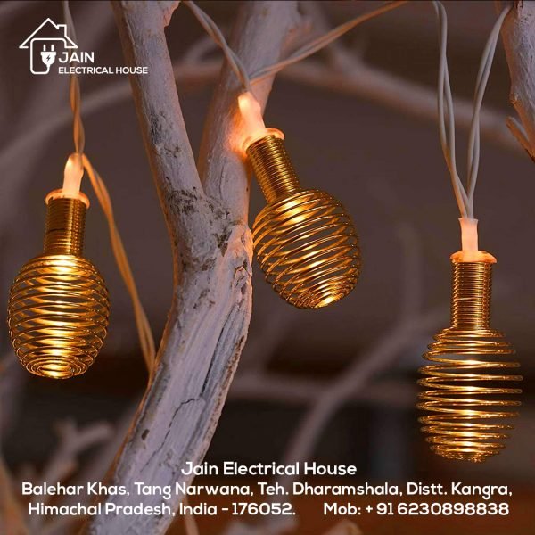 LED Golden Metal Spring String Lights (Warm White)