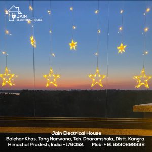 Decorative Festive Star Curtain LED Light (6+6 Star) | Decorative Lights for Diwali (Warm White)