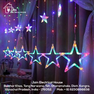 Decorative Festive Star Curtain LED Light Multicolor (6+6 Star) | Decorative Lights for Diwali