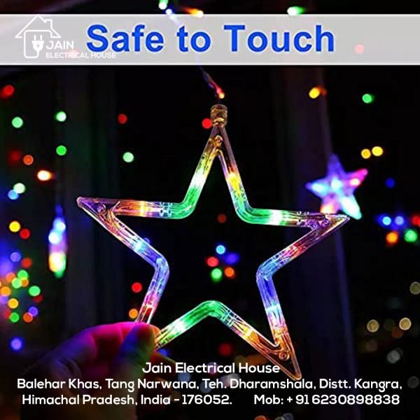 Decorative Festive Star Curtain LED Light Multicolor (6+6 Star) | Decorative Lights for Diwali