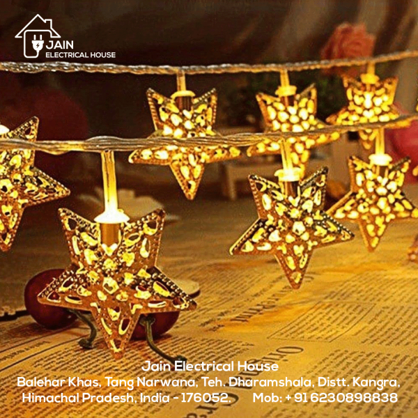 LED Star Golden Metal String Light (Warm White)