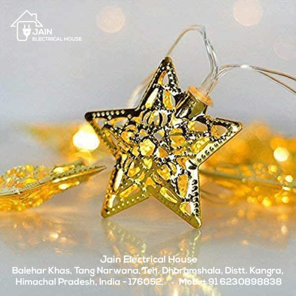 LED Star Golden Metal String Light (Warm White)