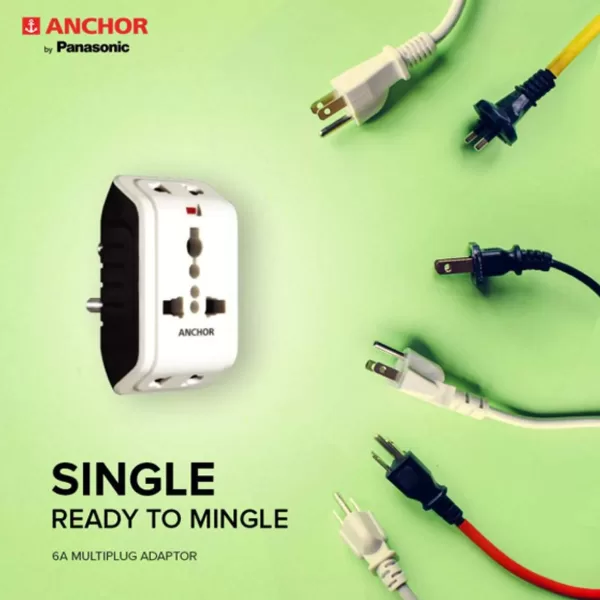 Anchor Universal Multiplug Adaptor 3 Pin, 6A (22841)