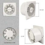 Anchor by Panasonic Axis Air 100mm Pipe Series Exhaust Fan (White, 14089WH)